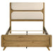 Bennett 63-inch Queen Upholstered Panel Bed Cream and Light Oak