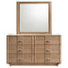 Leanne 6-drawer Sinter Stone Top Dresser and Mirror Light Oak
