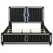 Ravenne Velvet Upholstered Eastern King LED Panel Bed Black
