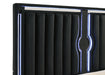 Ravenne Velvet Upholstered Eastern King LED Panel Bed Black