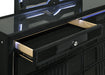Ravenne 4-piece Velvet Upholstered Eastern King LED Bedroom Set Black