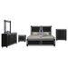 Ravenne 5-piece Velvet Upholstered Eastern King LED Bedroom Set Black