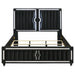 Ravenne Velvet Upholstered California King LED Panel Bed Black