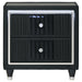Ravenne 2-drawer Velvet Upholstered LED Nightstand with USB Black