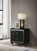 Ravenne 2-drawer Velvet Upholstered LED Nightstand with USB Black