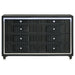 Ravenne 8-drawer Velvet Upholstered LED Dresser Cabinet Black