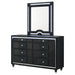 Ravenne 8-drawer Velvet Upholstered LED Dresser and Mirror Black
