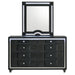 Ravenne 8-drawer Velvet Upholstered LED Dresser and Mirror Black