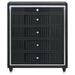 Ravenne 5-drawer Velvet Upholstered LED Chest of Drawers Black