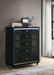 Ravenne 5-drawer Velvet Upholstered LED Chest of Drawers Black