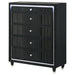 Ravenne 5-drawer Velvet Upholstered LED Chest of Drawers Black