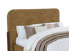 Baldacci Upholstered California King Platform Bed Curry and Walnut
