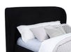 Blaire Upholstered Eastern King Wingback Platform Bed Black