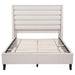 Leslie Upholstered Tufted Full Wingback Platform Bed Beige