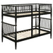 Abram Windsor Twin Over Twin Wood Bunk Bed with Ladder Black