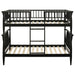 Abram Windsor Twin Over Twin Wood Bunk Bed with Ladder Black