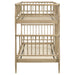 Abram Windsor Twin Over Twin Wood Bunk Bed with Ladder Almond