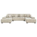 Cannella U-Shaped Double Chaise Upholstered Sectional Sofa Beige