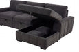 Pastrana Upholstered Sleeper Sectional Sofa RAF Chaise Grey