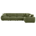 Elysia 5-piece Chenille Upholstered Modular Sectional Sofa Green