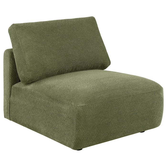 Elysia 5-piece Chenille Upholstered Modular Sectional Sofa Green
