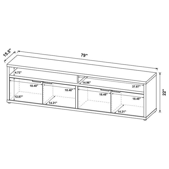 Tabby 79-inch 4-door Engineered Wood TV Stand Media Console Mango