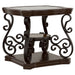 Laney 2-piece Glass Top Coffee and End Table Set Dark Merlot