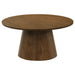 Franklin 2-piece Round Pedestal Coffee Table Set Dark Brown