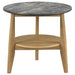 Bradley Round SmartTop End Side Table Grey and Natural
