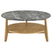 Bradley Round SmartTop Cocktail Coffee Table Grey and Natural