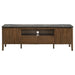 Bradley 63-inch 2-Door SmartTop TV Stand Smokey Grey and Brown