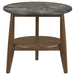 Bradley Round SmartTop End Side Table Smokey Grey and Dark Brown