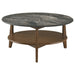 Bradley 2-Piece Round SmartTop Coffee Table Set Smokey Grey and Brown