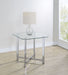 Cronin Square Tempered Glass Top Side End Table Chrome