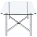 Cronin Rectangular Tempered Glass Top Cocktail Coffee Table Chrome