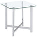 Cronin 2-piece Tempered Glass Top Coffee Table Set Chrome