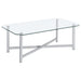 Cronin 2-piece Tempered Glass Top Coffee Table Set Chrome