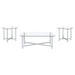 Cronin 3-piece Tempered Glass Top Coffee Table Set Chrome