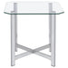 Cronin 3-piece Tempered Glass Top Coffee Table Set Chrome