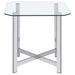 Cronin 3-piece Tempered Glass Top Coffee Table Set Chrome