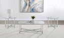 Cronin 3-piece Tempered Glass Top Coffee Table Set Chrome