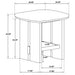 Kailani Coastal Square End Side Table with Shelf Beige Oak
