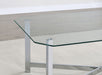 Cronin 3-piece Tempered Glass Top Coffee Table Set Chrome
