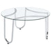 Beller Round Tempered Glass Top Cocktail Coffee Table Chrome