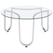Beller Round Tempered Glass Top Cocktail Coffee Table Chrome