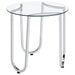 Beller 2-piece Round Tempered Glass Top Coffee Table Set Chrome