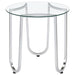 Beller 2-piece Round Tempered Glass Top Coffee Table Set Chrome