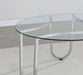 Beller 2-piece Round Tempered Glass Top Coffee Table Set Chrome