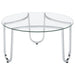 Beller 3-piece Round Tempered Glass Top Coffee Table Set Chrome