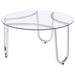 Beller 3-piece Round Tempered Glass Top Coffee Table Set Chrome